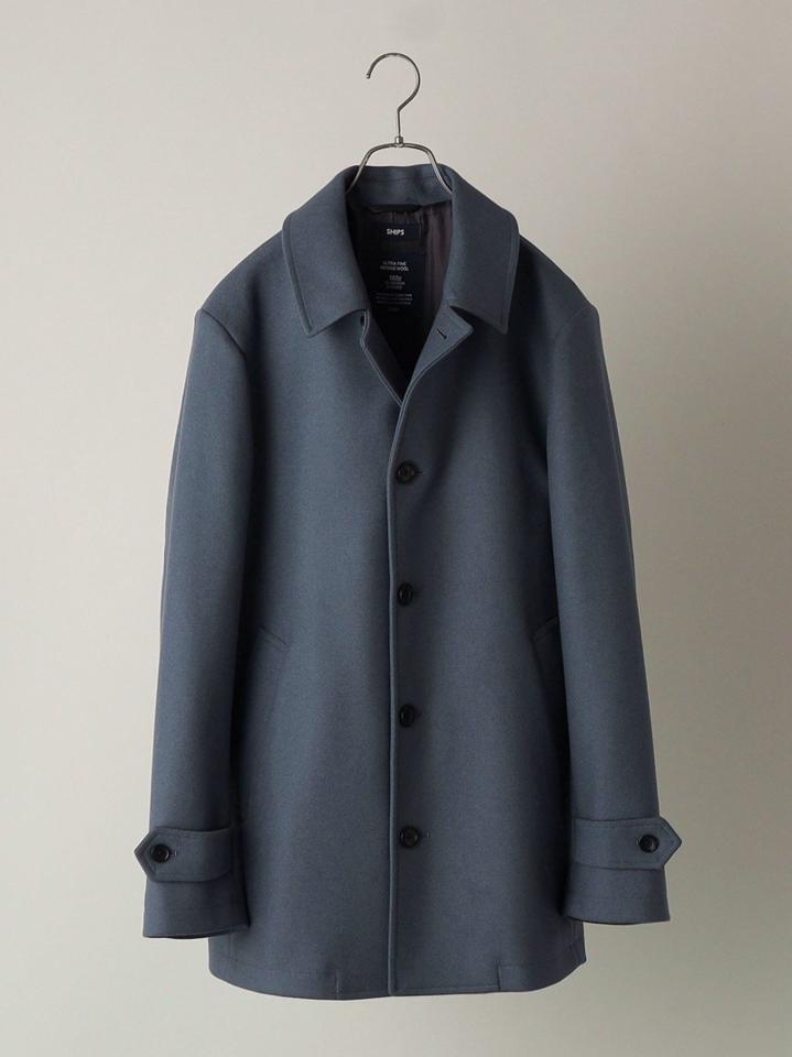 SHIPS: スーパー160'S メリノウール メルトン シングル ピーコート 21FW