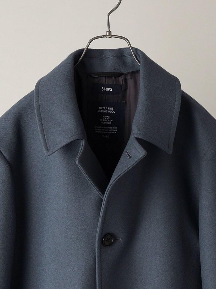SHIPS: スーパー160'S メリノウール メルトン シングル ピーコート 21FW