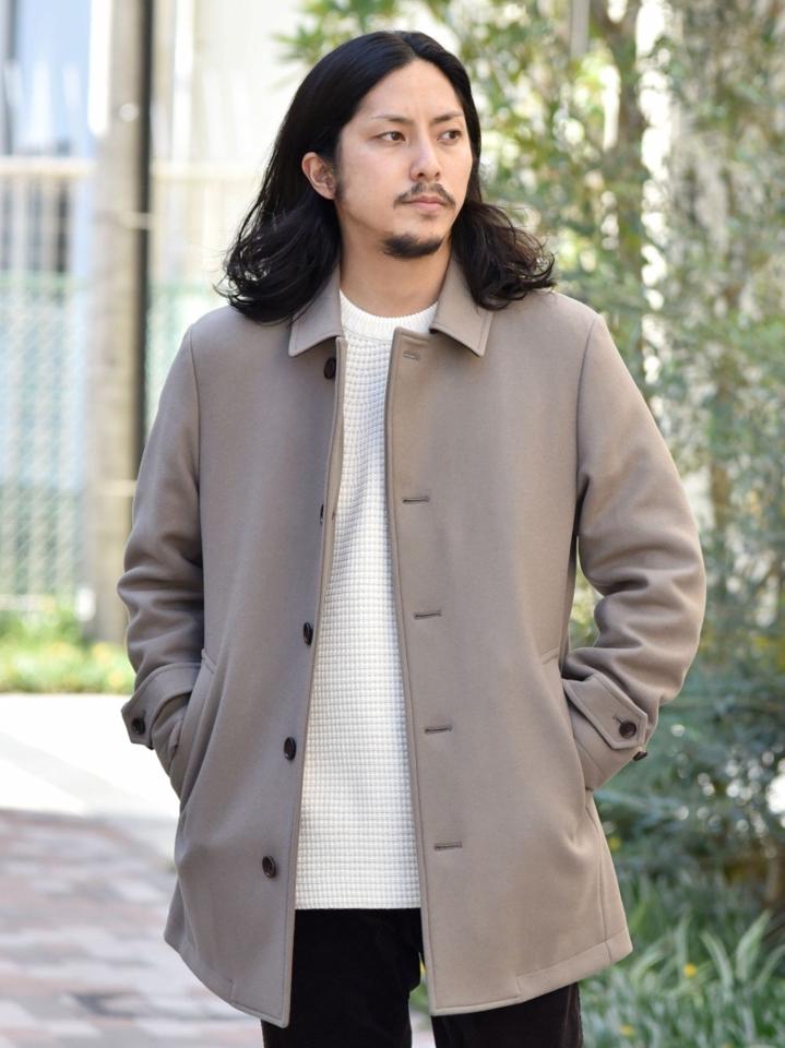 SHIPS: スーパー160'S メリノウール メルトン シングル ピーコート 21FW