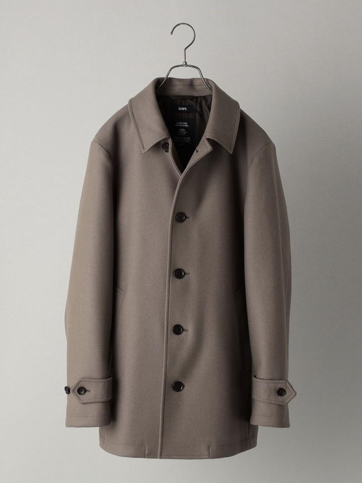 SHIPS: スーパー160'S メリノウール メルトン シングル ピーコート 21FW
