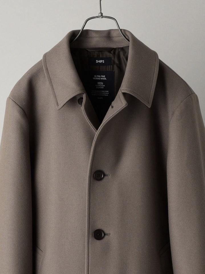 SHIPS: スーパー160'S メリノウール メルトン シングル ピーコート 21FW