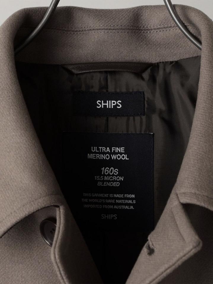 SHIPS: スーパー160'S メリノウール メルトン シングル ピーコート 21FW