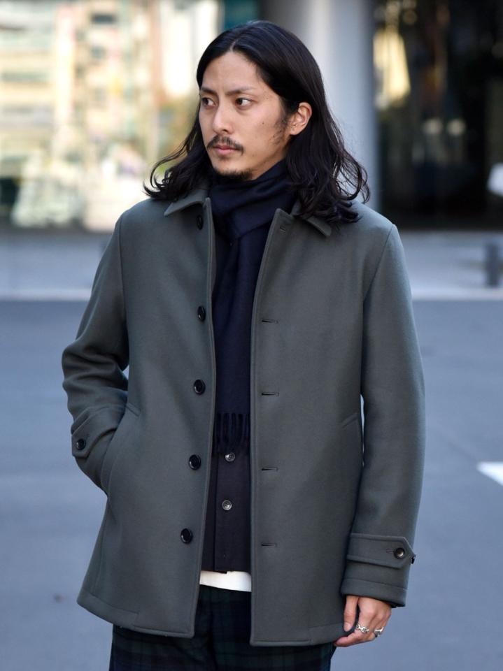 SHIPS: スーパー160'S メリノウール メルトン シングル ピーコート 21FW