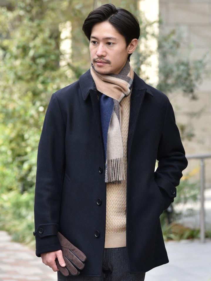 SHIPS: スーパー160'S メリノウール メルトン シングル ピーコート 21FW