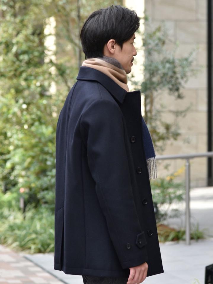 SHIPS: スーパー160'S メリノウール メルトン シングル ピーコート 21FW