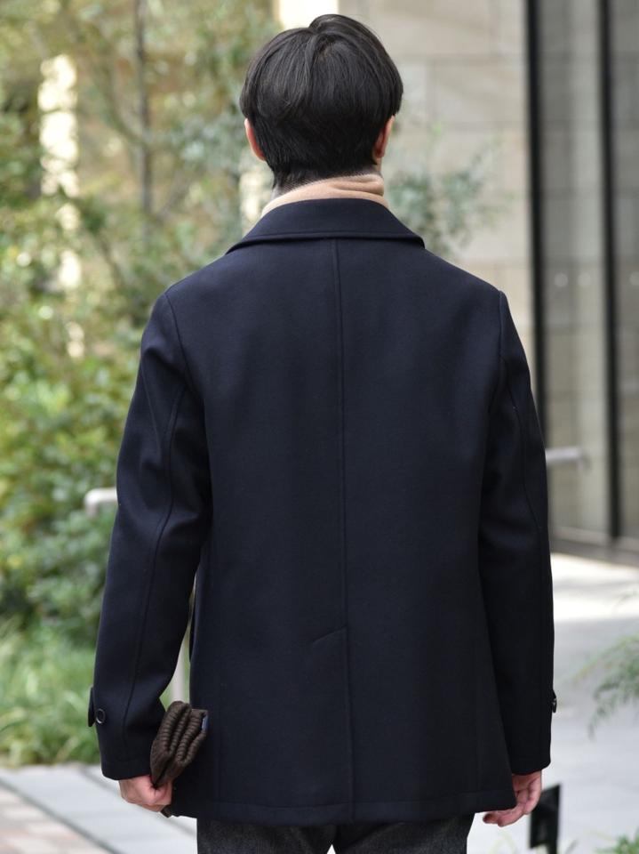 SHIPS: スーパー160'S メリノウール メルトン シングル ピーコート 21FW