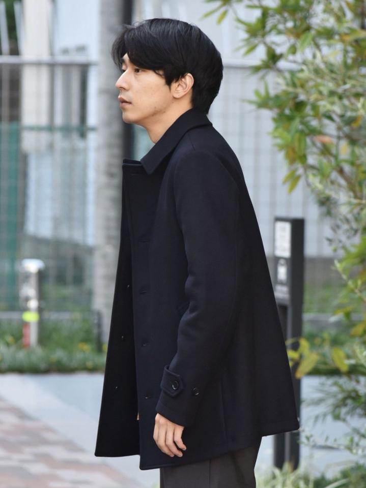 SHIPS: スーパー160'S メリノウール メルトン シングル ピーコート 21FW