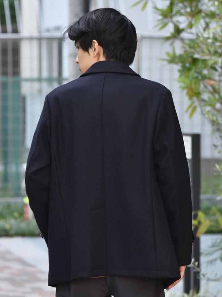 SHIPS: スーパー160'S メリノウール メルトン シングル ピーコート 21FW