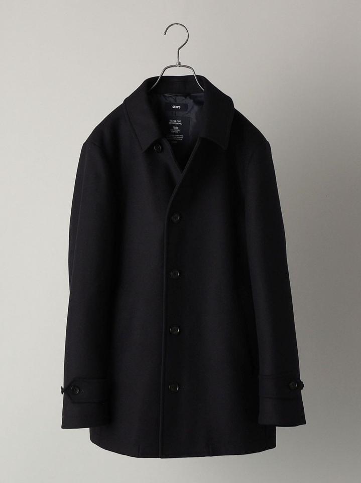 SHIPS: スーパー160'S メリノウール メルトン シングル ピーコート 21FW