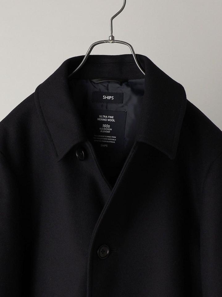 SHIPS: スーパー160'S メリノウール メルトン シングル ピーコート 21FW