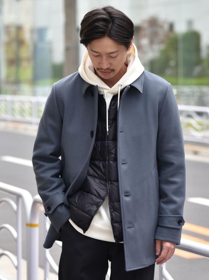 SHIPS: スーパー160'S メリノウール メルトン シングル ピーコート 21FW