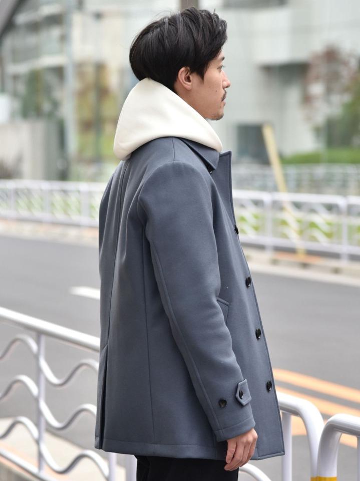 SHIPS: スーパー160'S メリノウール メルトン シングル ピーコート 21FW