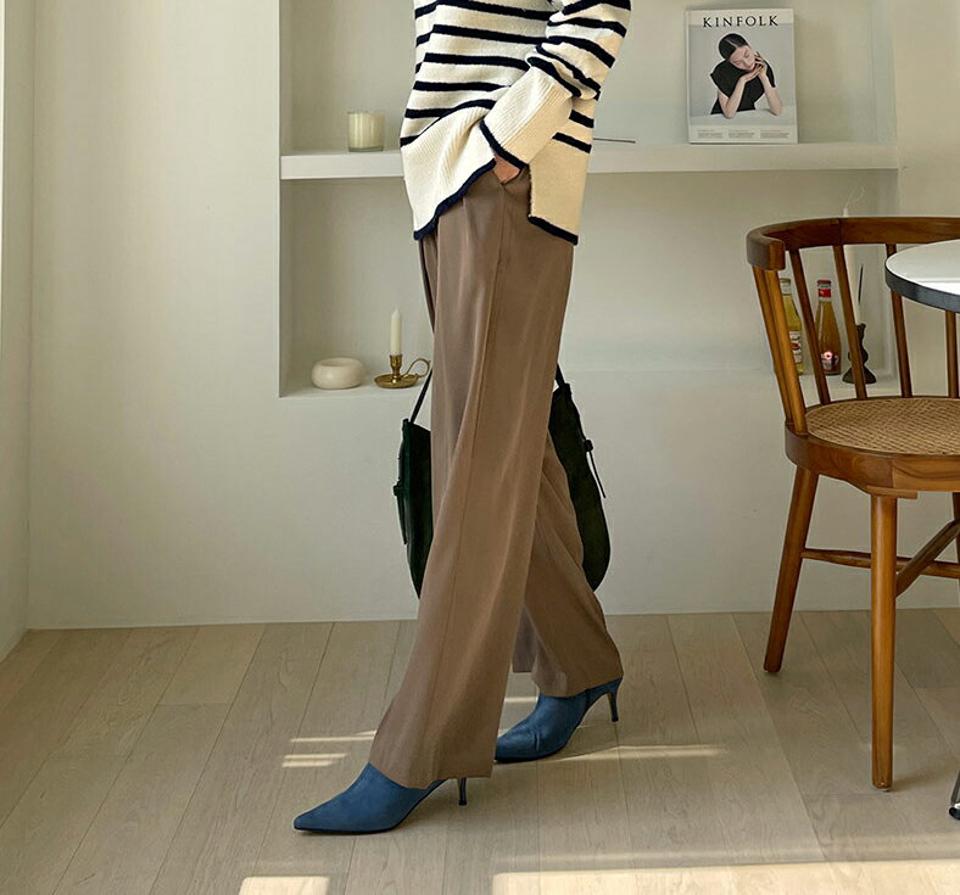 ワイドツータックスラックス・全2色・70880 レディース 【pt】スラックス パンツ ズボン ロングパンツ 単色 無地 シンプル タック ワイド ベーシック 大人 オフィスカジュアル ハイウエスト 秋 冬 韓国ファッション ハイホリHIHOLLI