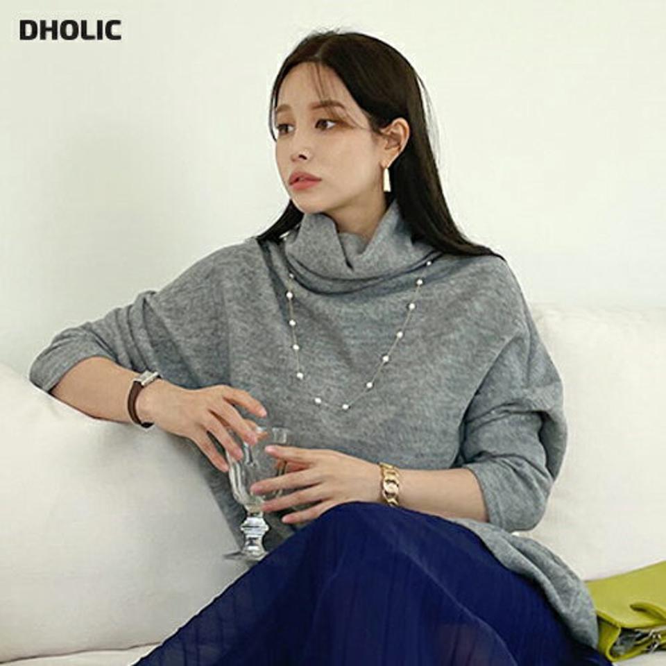 【只今10%OFF】タートルネックロングニット・全6色・b70852 レディース 【tops】トップス ニット 長袖 タートルネック ロング丈 単色 無地 シンプル カジュアル ニットトップス 秋 冬 韓国ファッション ハイホリHIHOLLI【ニットセール】