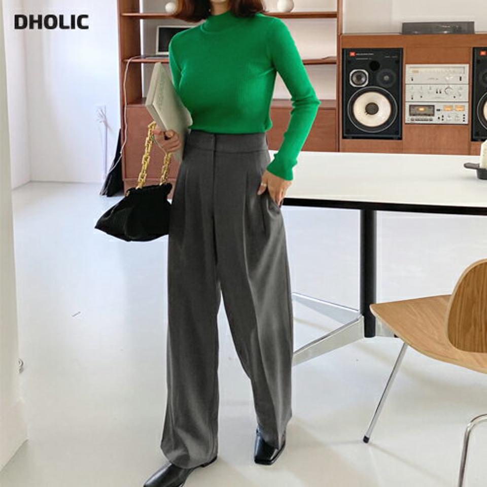 ツータックワイドスラックス・全3色・b65744 レディース 【pt】韓国ファッション ボトムス ロング ロングパンツ スラックスパンツ スラックス ツータック ワイド ロング丈 ストレート 無地 ベーシック シンプル 足長 美脚 秋 冬