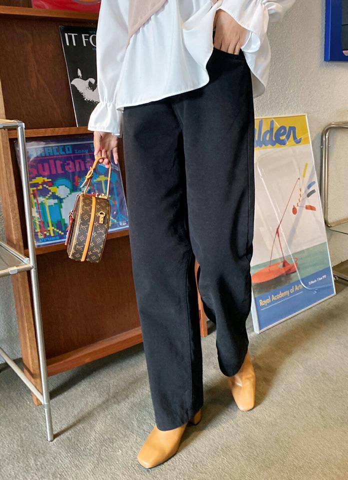 裏起毛コットンワイドパンツ・全2色・t63091 レディース 【pt】韓国ファッション ボトムス ロング ロングパンツ ワイドパンツ 裏起毛 コットン ストレート ロング丈 ロールアップ 無地 ベーシック シンプル 体型カバー 足長 美脚 秋 冬