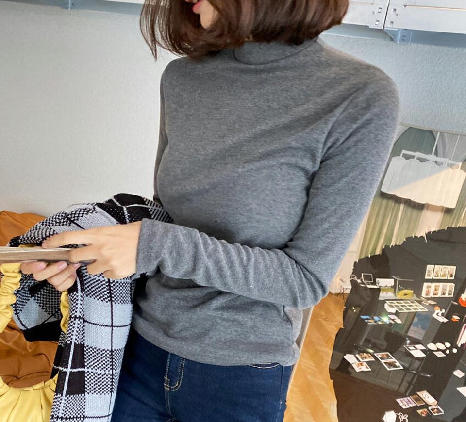 【今だけこの価格】裏起毛2TYPEネックTシャツ・全10色・t63066 レディース 【tops】韓国ファッション トップス Tシャツ 大人 長袖 タートルネック ハーフネック 裏起毛 無地 ベーシック シンプル カジュアル ルーズ 体型カバー フェミニン デイリー 上品 秋 冬249 セール
