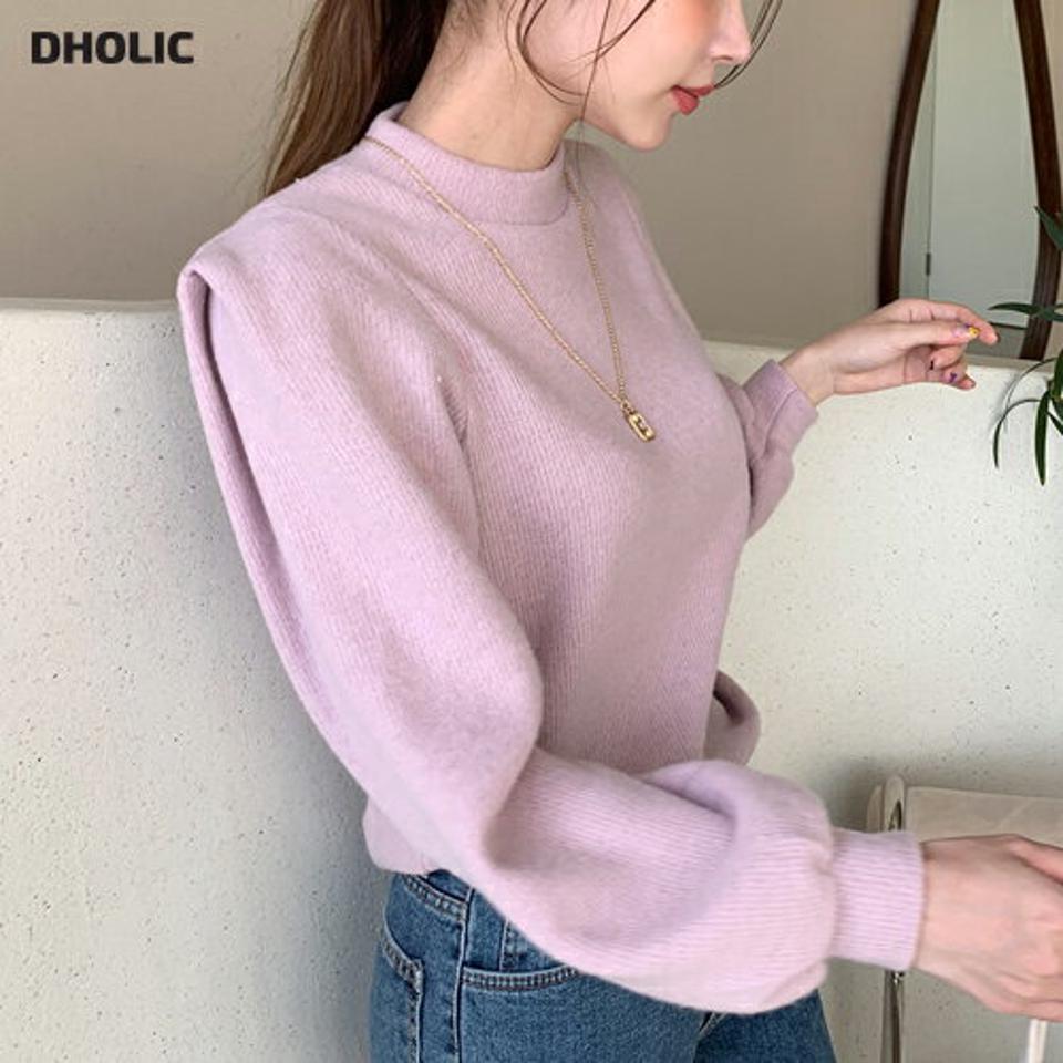 起毛タックスリーブTシャツ・全4色・t00252 レディース 【tops】トップス Tシャツ 長袖 単色 無地 シンプル 起毛 カジュアル タックスリーブ 袖コンシャス かわいい 大人 冬 韓国ファッション ハイホリHIHOLLI