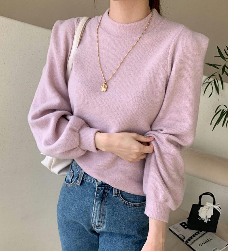 起毛タックスリーブTシャツ・全4色・t00252 レディース 【tops】トップス Tシャツ 長袖 単色 無地 シンプル 起毛 カジュアル タックスリーブ 袖コンシャス かわいい 大人 冬 韓国ファッション ハイホリHIHOLLI