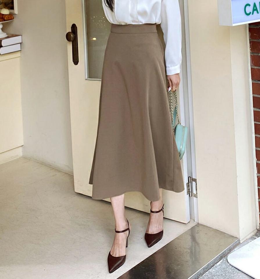即日配送 裏起毛Aラインフレアスカート・全4色・b58445 レディース 【sk】韓国ファッション ボトムス スカート ロング ロングスカート 裏起毛 Aライン フレア ロング丈 大人 カジュアル 無地 ベーシック フェミニン シンプル 細身 足長 体型カバー 秋 冬