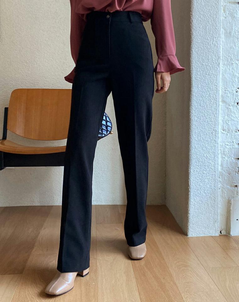 裏起毛ハイウエストロングスラックス・全2色・t66192 レディース 【pt】韓国ファッション ボトムス ロング ロングパンツ スラックスパンツ スラックス 裏起毛 ハイウエスト ロング丈 ストレート 無地 シンプル ベーシック 体型カバー 足長 美脚 秋 冬