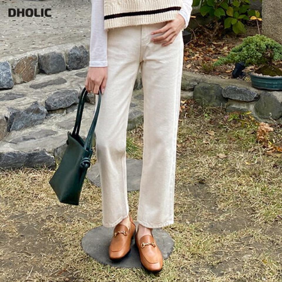 裏起毛アイボリーパンツ・全1色・t01321 レディース 【pt】韓国ファッション ボトムス パンツ ロング ロングパンツ 裏起毛 コットン ストレート 無地 シンプル ベーシック 美脚 ポケット 細身 足長 カジュアル 秋 冬 NIJU