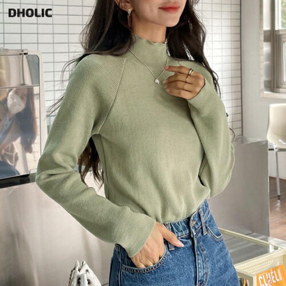 【只今10%OFF】ラグランハーフネックニット・全5色・t65431 レディース 【tops】韓国ファッション トップス ニット 大人 長袖 ハーフネック ラグラン カラーニット パステルカラー無地 ベーシック シンプル 体型カバー ルーズ フェミニン 上品 秋 冬【ニットセール】
