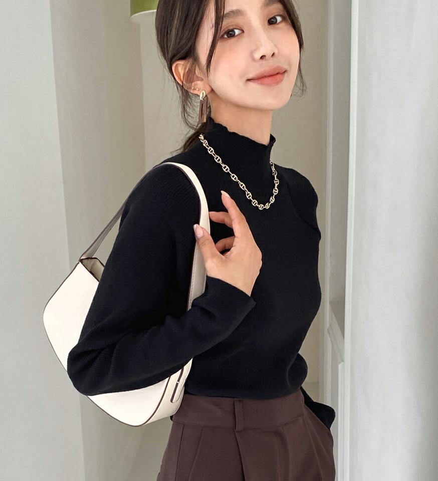 【只今10%OFF】ラグランハーフネックニット・全5色・t65431 レディース 【tops】韓国ファッション トップス ニット 大人 長袖 ハーフネック ラグラン カラーニット パステルカラー無地 ベーシック シンプル 体型カバー ルーズ フェミニン 上品 秋 冬【ニットセール】