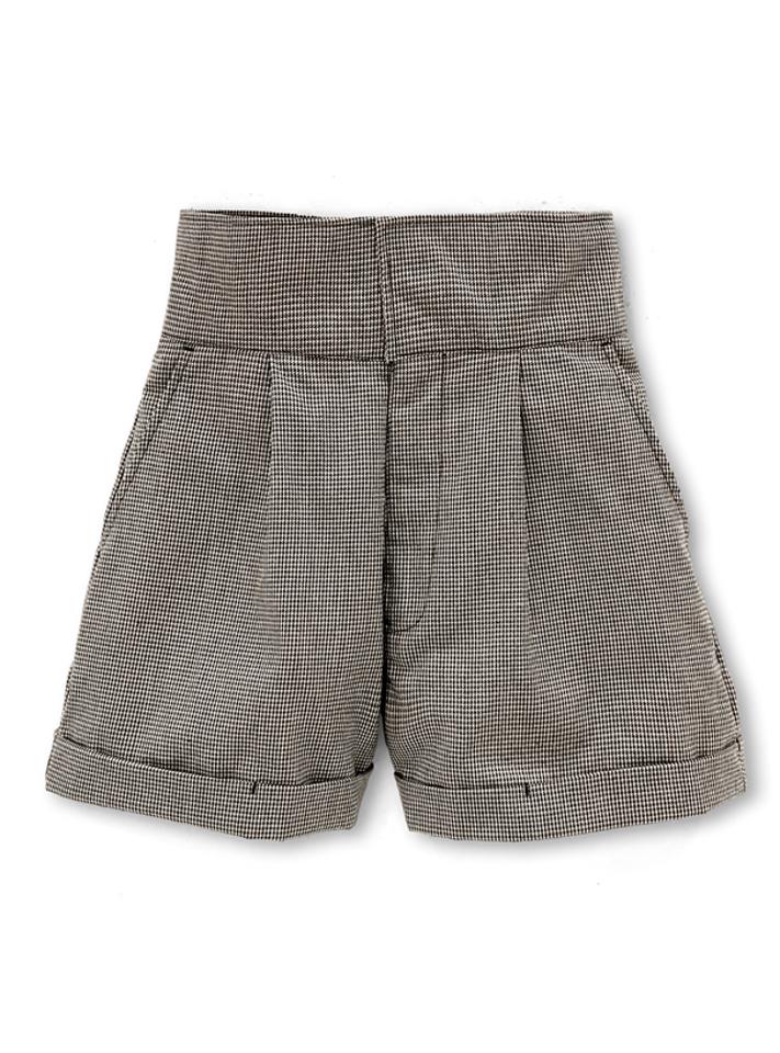 千鳥柄ハイウエストショートパンツ