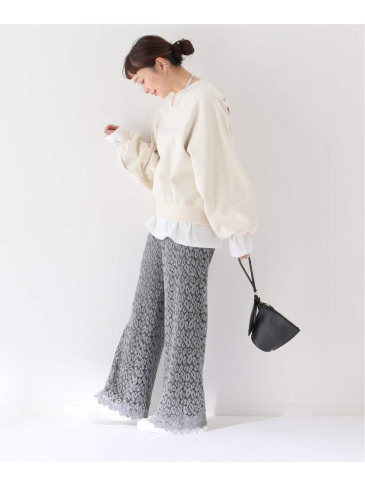 レオパードレース セミフレアパンツ（Spick and Span）