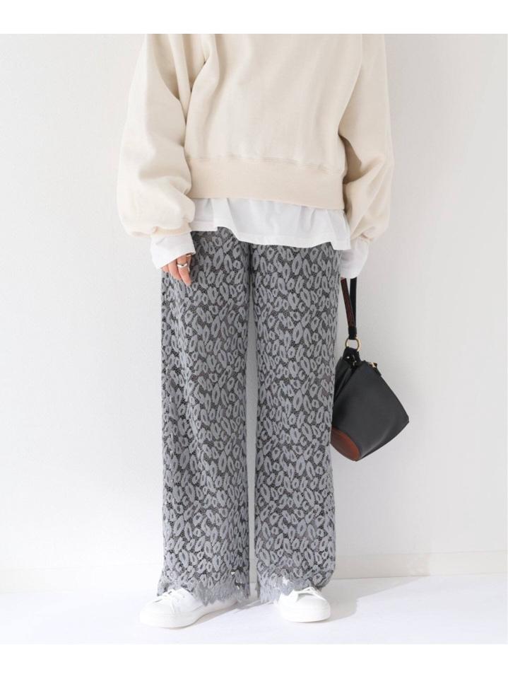 レオパードレース セミフレアパンツ（Spick and Span）