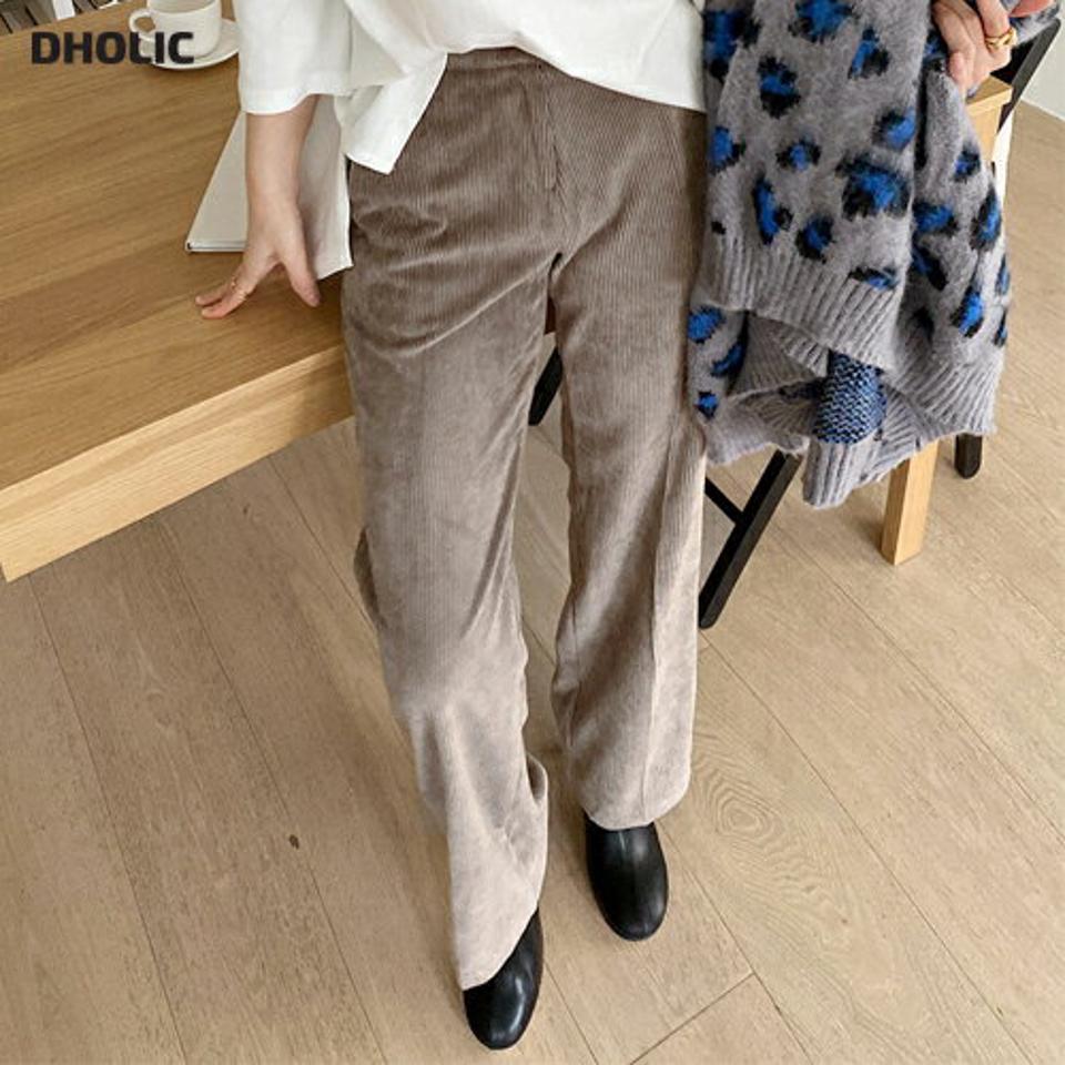コーデュロイストレートスラックス・全3色・b00598 レディース 【pt】スラックス パンツ ズボン ロングパンツ 長ズボン コーデュロイ ストレーとパンツ 単色 無地 シンプル 大人 秋 冬 韓国ファッション ハイホリHIHOLLI