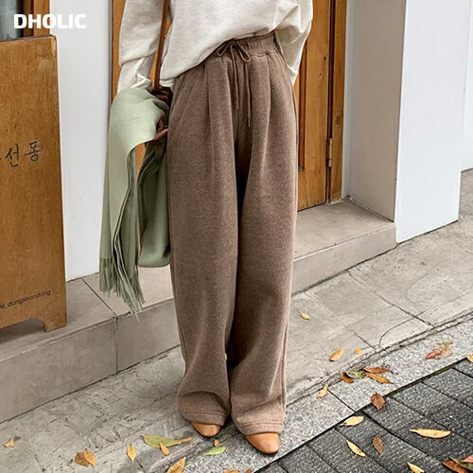 裏起毛スウェットパンツ・全7色・b58479 レディース 【pt】韓国ファッション ボトムス ロング ロングパンツ スウェットパンツ ハイウエスト ワイド ストレート 裏起毛 ロング丈 無地 シンプル 体型カバー 秋 冬