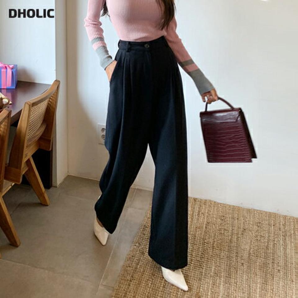 裏起毛ストレートスラックス・t58491 レディース 【pt】韓国ファッション ボトムス ロング ロングパンツ スラックスパンツ スラックス ウール混 裏起毛 ストレート ハイウエスト ロング丈 無地 シンプル 秋 冬