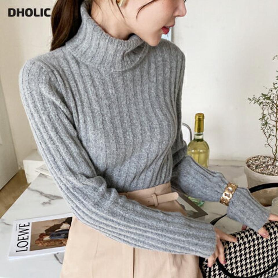 即日配送 タートルリブロングニット・全5色・t70898 レディース 【tops】トップス ニット 長袖 タートルネック リブニット 単色 無地 シンプル カジュアル ラフ リブ ニットトップス ベーシック 秋 冬 韓国ファッション ハイホリHIHOLLI