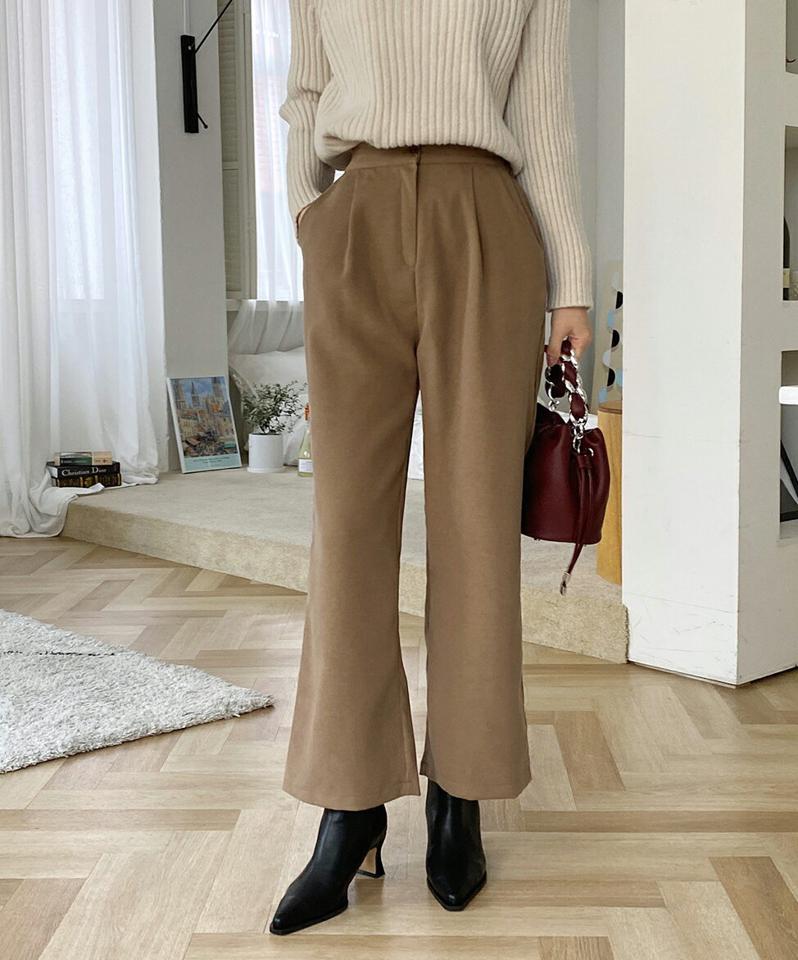 ウエストバックゴムワイドパンツ・全3色・t70910 レディース 【pt】パンツ ズボン ロングパンツ 長ズボン ワイドパンツ 単色 無地 シンプル ベーシック 大人 オフィスカジュアル ハイウエスト 秋 冬 韓国ファッション ハイホリHIHOLLI