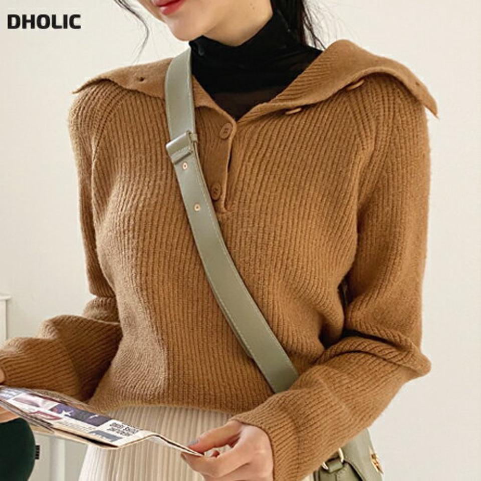 ハイネックボタンラグランニット・全4色・t65762 レディース 【tops】韓国ファッション トップス ニット 大人 長袖 ハイネック ボタン ラグラン 無地 シンプル フェミニン カジュアル デイリー 秋 冬
