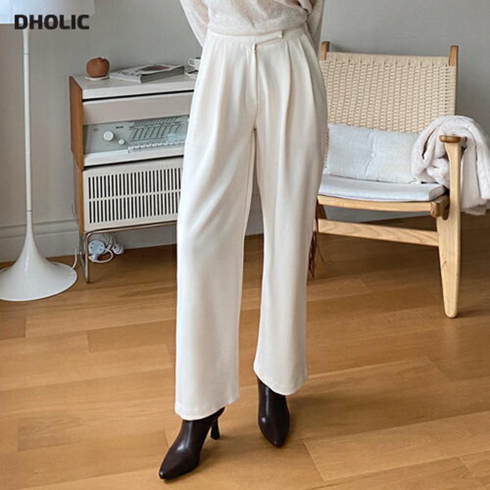 裏起毛ワイドスラックス・全3色・t00280 レディース 【pt】スラックス パンツ ズボン ロングパンツ 裏起毛 ワイドパンツ 単色 無地 シンプル ベーシック 大人 オフィスカジュアル 冬 韓国ファッション ハイホリHIHOLLI