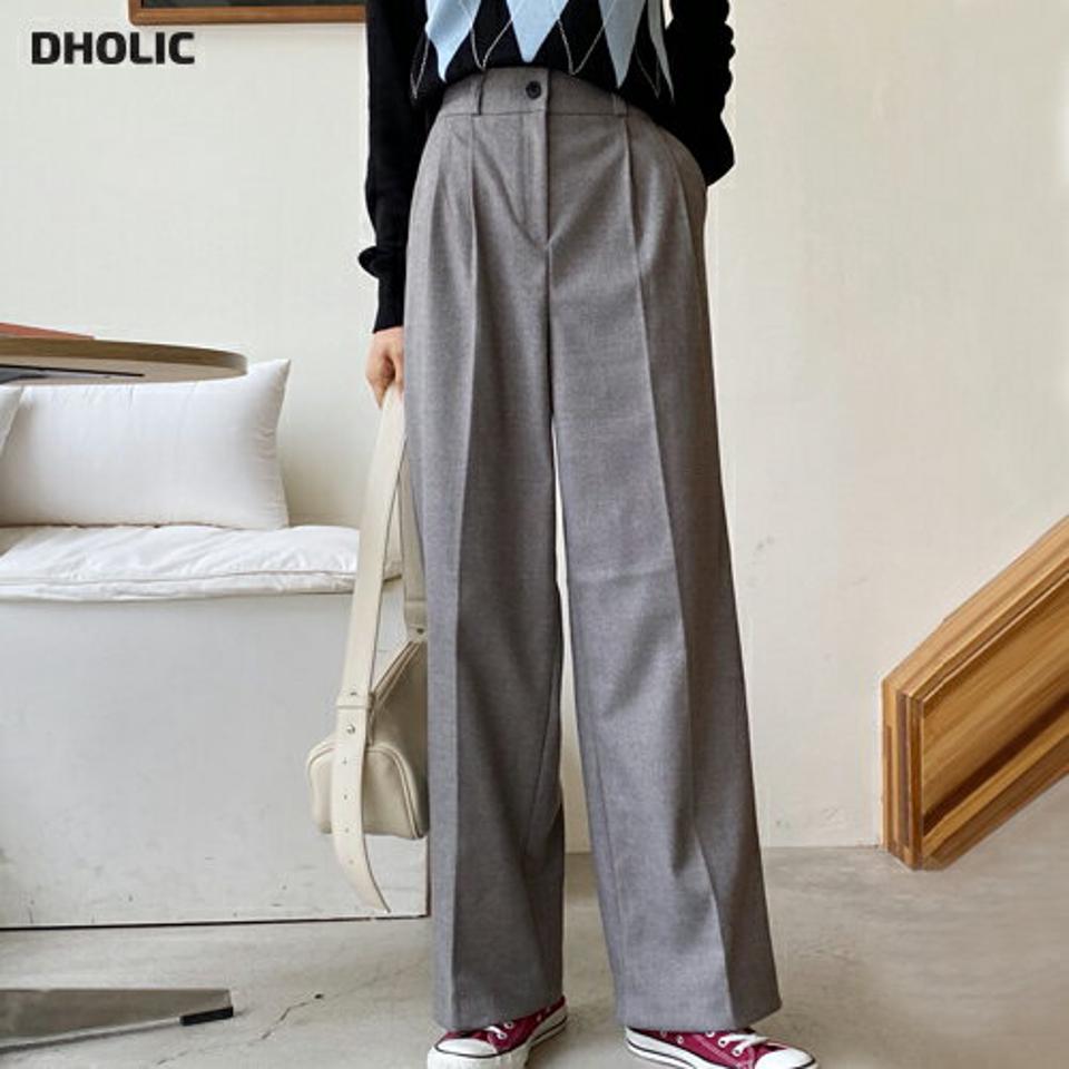 タックワイドスラックス・全4色・t63116 レディース 【pt】韓国ファッション ボトムス ロング ロングパンツ スラックスパンツ スラックス タック ワイド ロング丈 ストレート 無地 シンプル ベーシック 体型カバー 足長 美脚 秋 冬