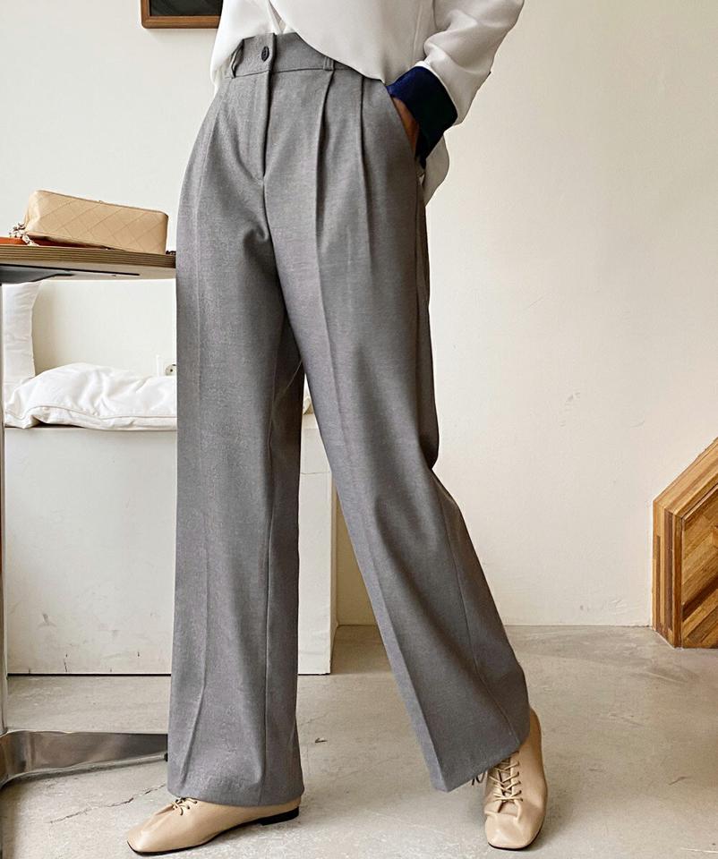 タックワイドスラックス・全4色・t63116 レディース 【pt】韓国ファッション ボトムス ロング ロングパンツ スラックスパンツ スラックス タック ワイド ロング丈 ストレート 無地 シンプル ベーシック 体型カバー 足長 美脚 秋 冬