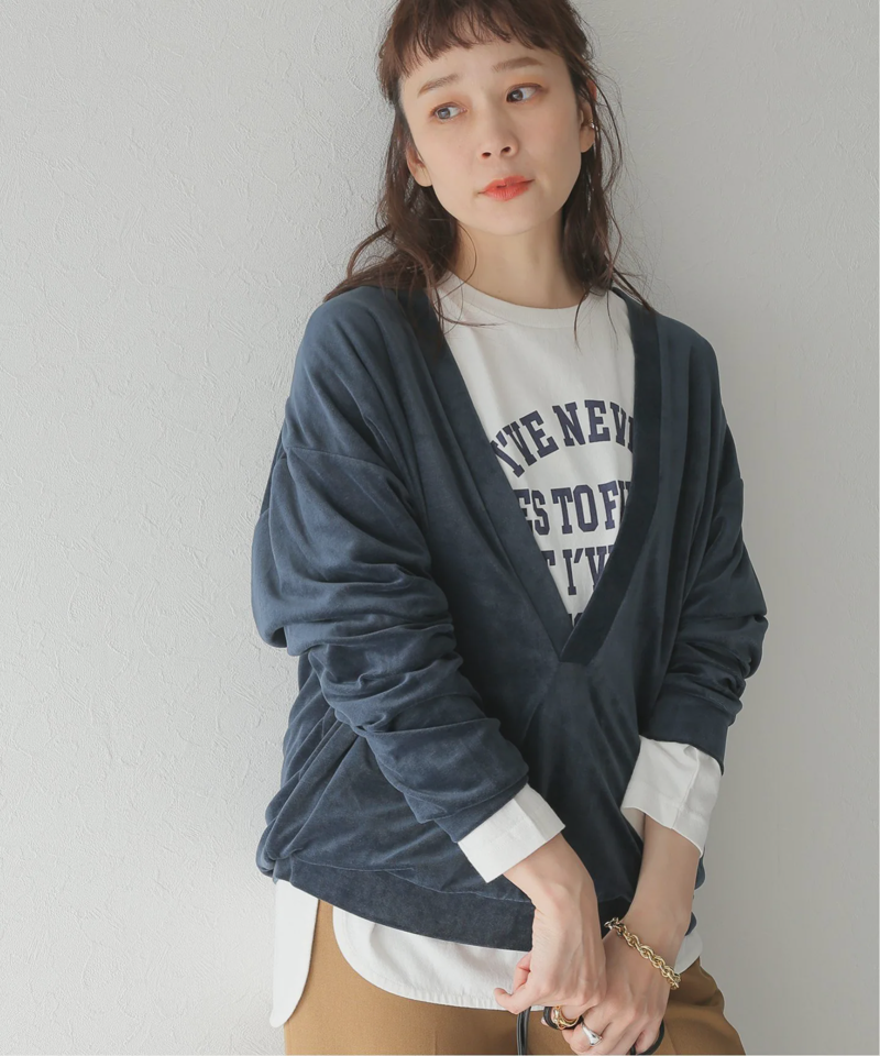 ベロアVネックスウェット（JOURNAL STANDARD relume）
