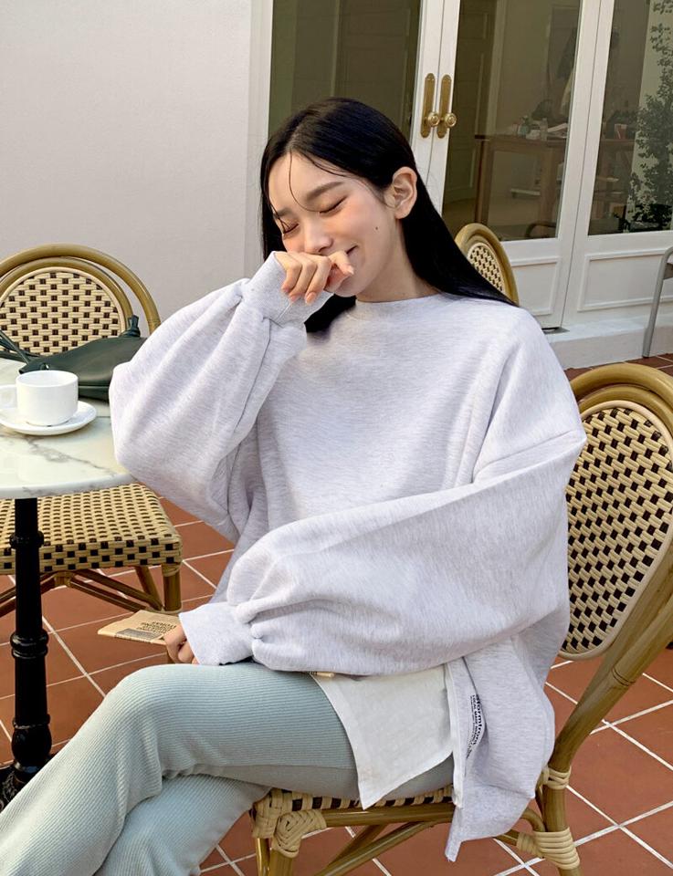 裏起毛パッチサイドジップスウェット・全3色・t01366 レディース 【tops】韓国ファッション トップス スウェット 長袖 ラウンドネック 裏起毛 レタリングパッチ サイドジップ 体型カバー ルーズ シンプル アンバランス丈 カジュアル 秋 冬 NIJU