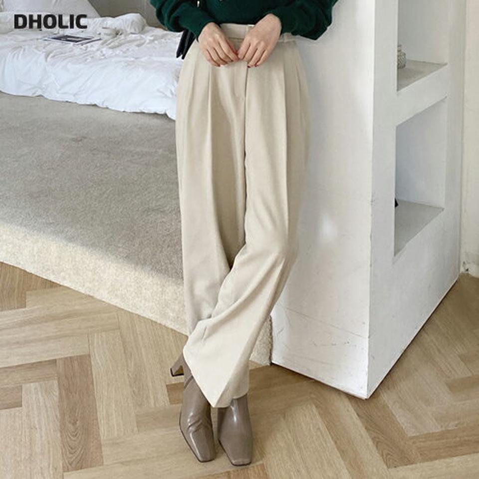 ベルト付ワイドスラックスパンツ・全2色・t70976 レディース 【pt】スラックス パンツ ズボン ロングパンツ 長ズボン ベルト ワイドスラックス 単色 無地 シンプル ベーシック 大人 シック オフィスカジュアル 秋 冬 韓国ファッション ハイホリHIHOLLI