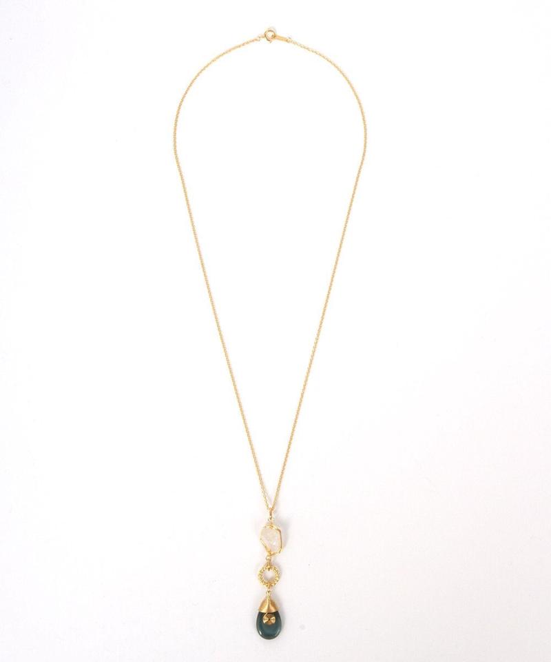 【装飾チェコガラス】装飾リング×ブルーネックレス