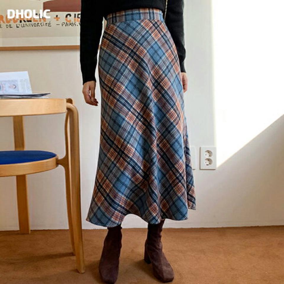 【売り尽くし】起毛チェックフレアスカート・全3色・t63185 レディース 【sk】韓国ファッション ボトムス スカート ロング ロングスカート 起毛 チェック フレア Aライン ロング丈 シンプル 大人 カジュアル フェミニン スクールガール ガーリー スカコン 秋 冬 セール