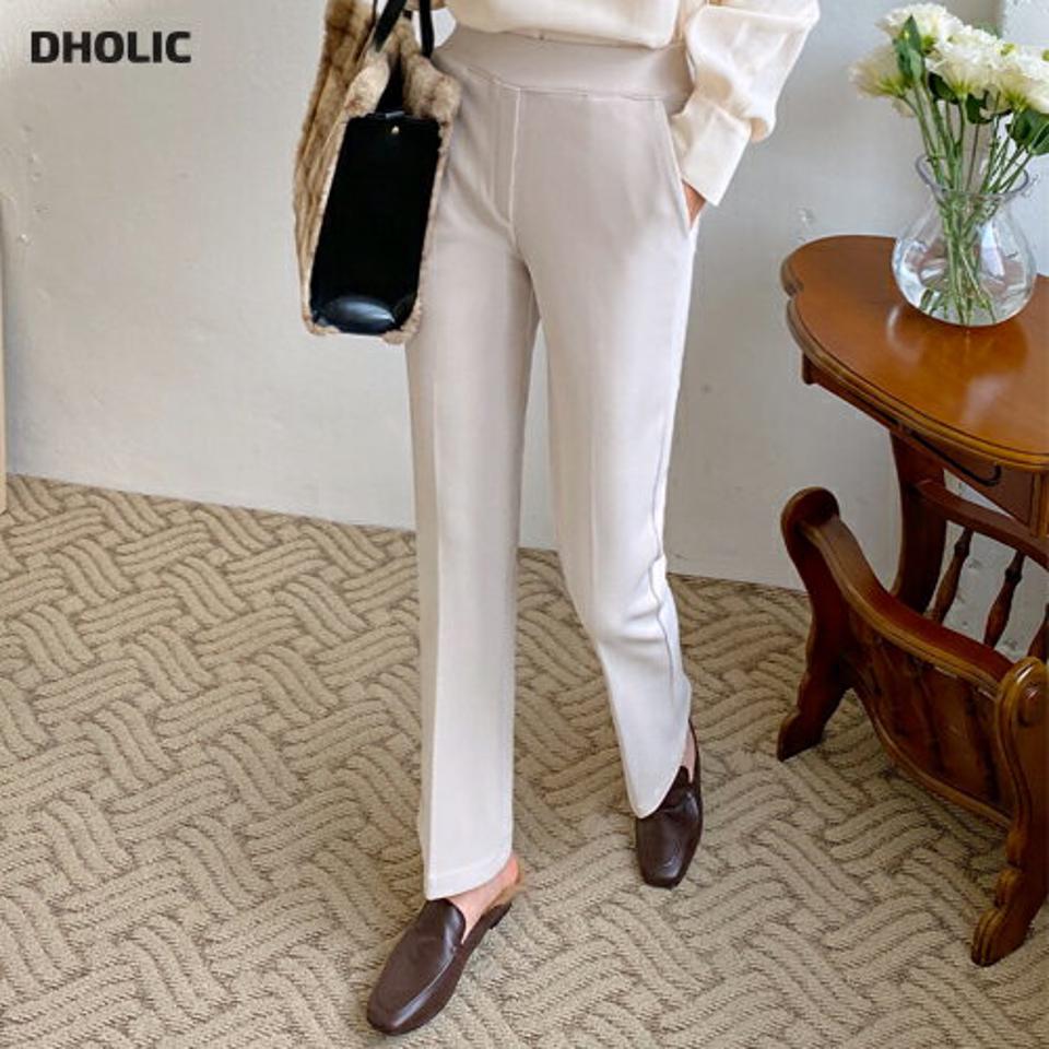 裏起毛セミフレアスラックス・全3色・t00346 レディース 【pt】スラックス パンツ ズボン ロングパンツ セミフレア 単色 無地 シンプル ベーシック 大人 オフィスカジュアル 裏起毛 冬 韓国ファッション ハイホリHIHOLLI