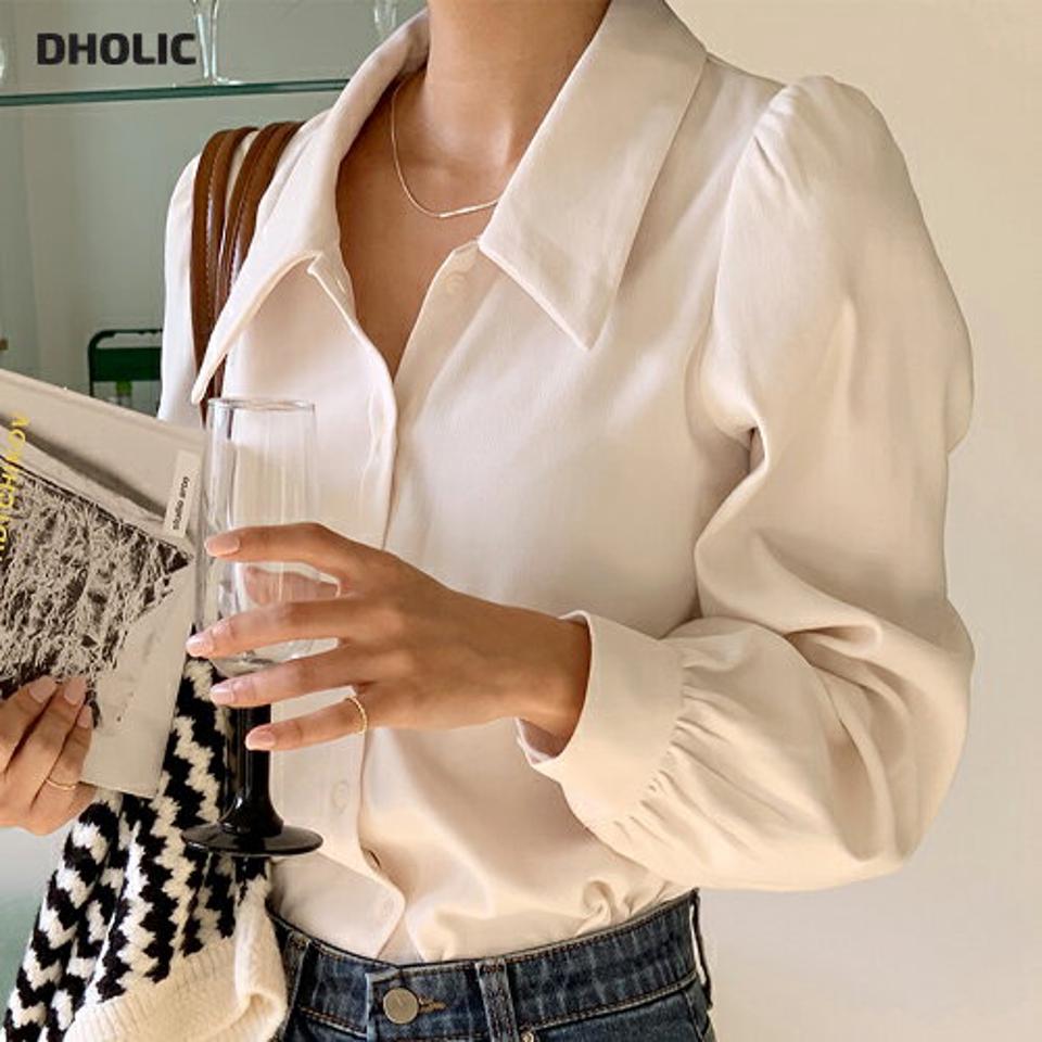 【10%OFF】即日配送 ギャザーシャツブラウス・全3色・t63170 レディース 【bl】韓国ファッション トップス ブラウス 長袖 カラーネック シャツブラウス ギャザー ボタン 無地 シンプル カジュアル ルーズ ガーリー 秋 冬 新生活セール