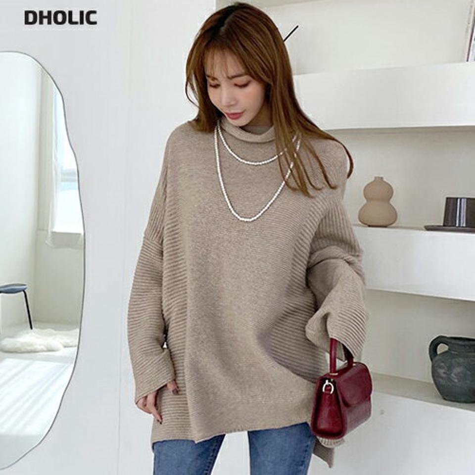 タートルネックルーズフィットニット・全3色・t70954 レディース 【tops】トップス 長袖 タートルネック ハイネック 単色 無地 シンプル ベーシック 大人 ルーズ ゆったり ラフ カジュアル ウール 冬 韓国ファッション ハイホリHIHOLLI