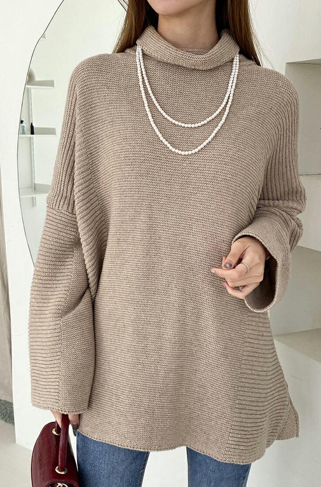 タートルネックルーズフィットニット・全3色・t70954 レディース 【tops】トップス 長袖 タートルネック ハイネック 単色 無地 シンプル ベーシック 大人 ルーズ ゆったり ラフ カジュアル ウール 冬 韓国ファッション ハイホリHIHOLLI