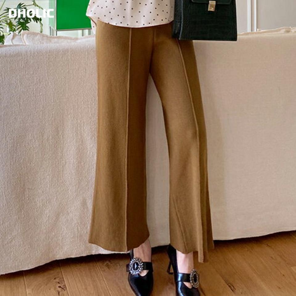 ワイドフィットワッフルニットパンツ・全3色・b00631 レディース 【pt】パンツ ズボン ロングパンツ 長ズボン ニット ワイドパンツ ニットパンツ ワッフルニット 単色 無地 シンプル 年上 大人 ウエストゴム 秋 冬 韓国ファッション ハイホリHIHOLLI